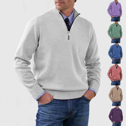 Men's 1/4 Stand Collar Zipper Sweater