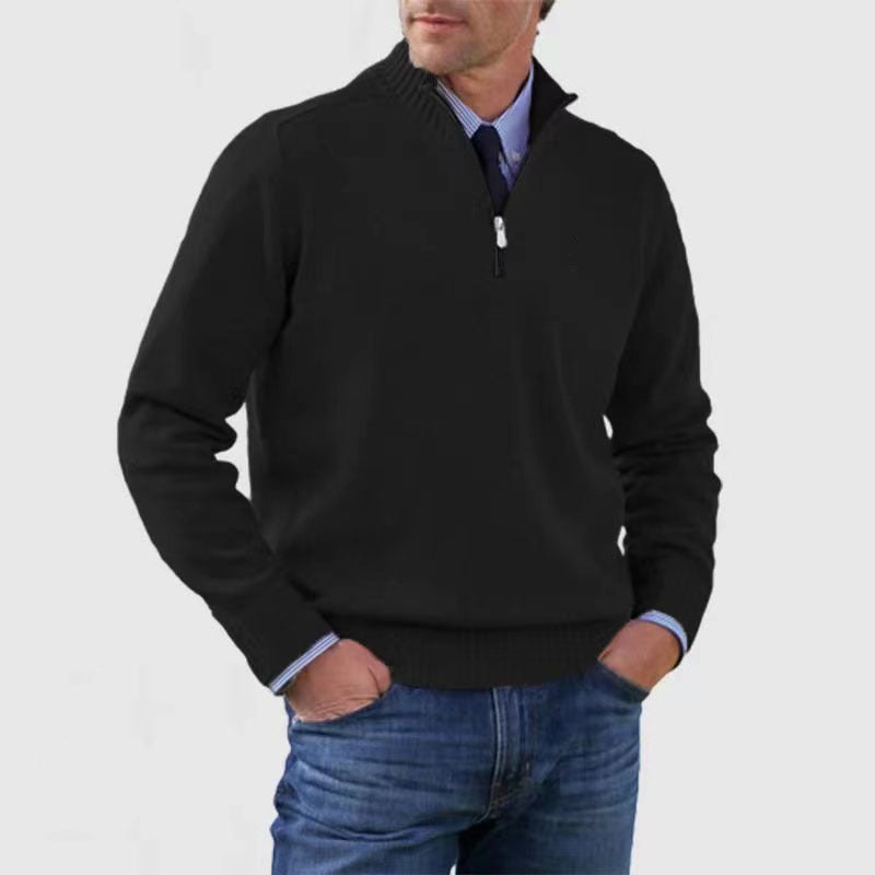 Men's 1/4 Stand Collar Zipper Sweater