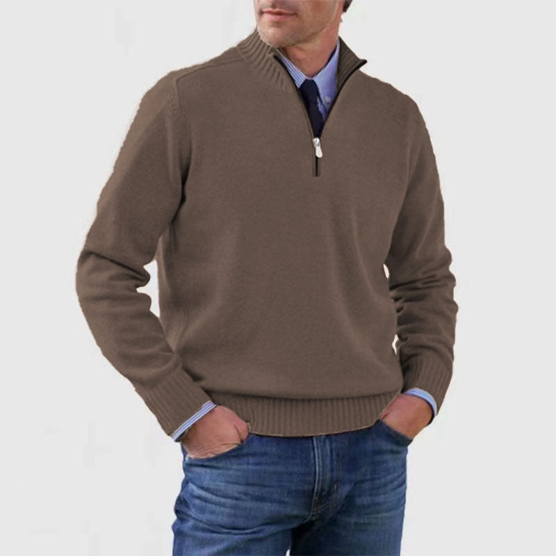 Men's 1/4 Stand Collar Zipper Sweater