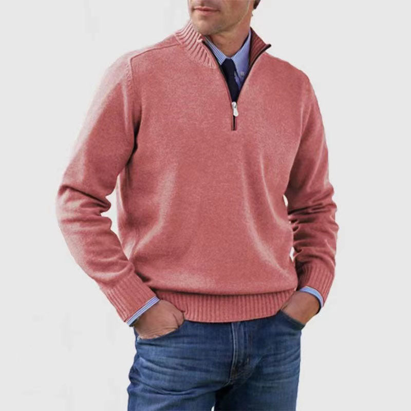 Men's 1/4 Stand Collar Zipper Sweater