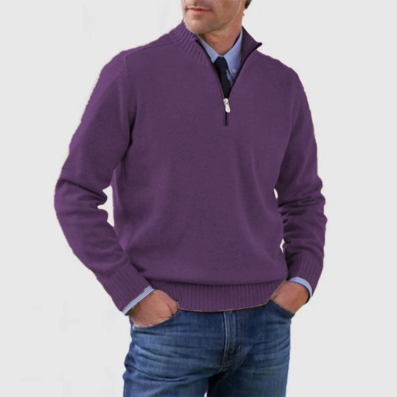 Men's 1/4 Stand Collar Zipper Sweater