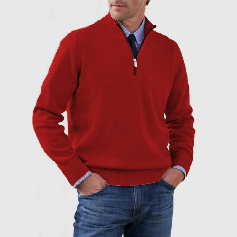 Men's 1/4 Stand Collar Zipper Sweater