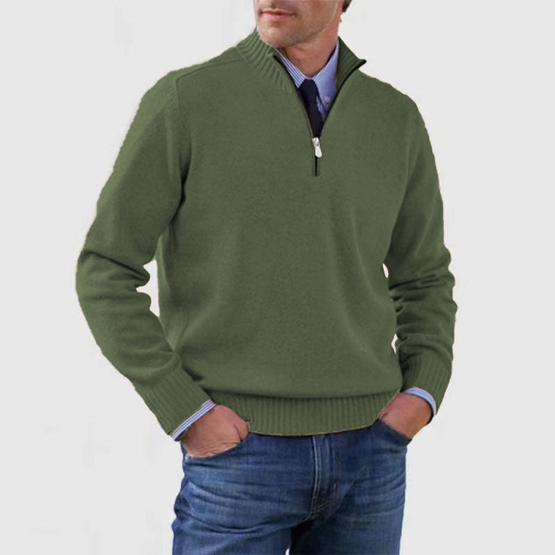 Men's 1/4 Stand Collar Zipper Sweater