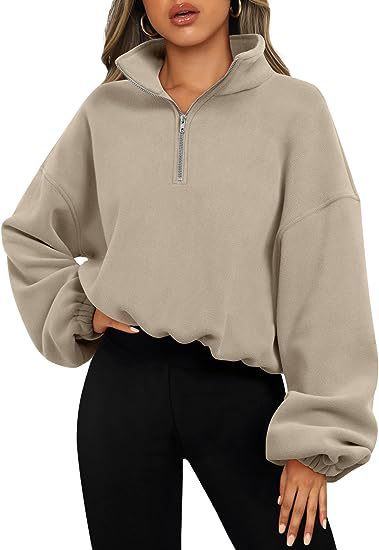 Women's Loose Pullover 1/4 Zip