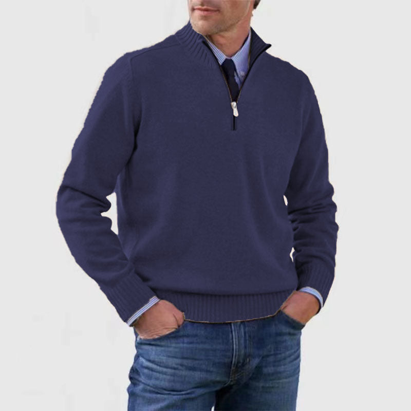 Men's 1/4 Stand Collar Zipper Sweater