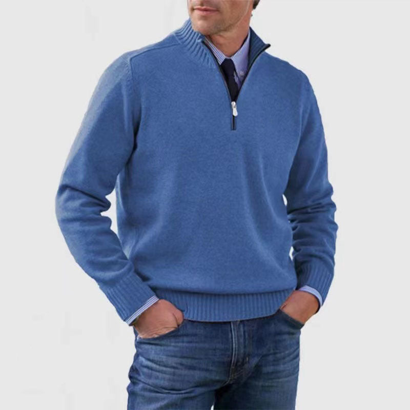 Men's 1/4 Stand Collar Zipper Sweater