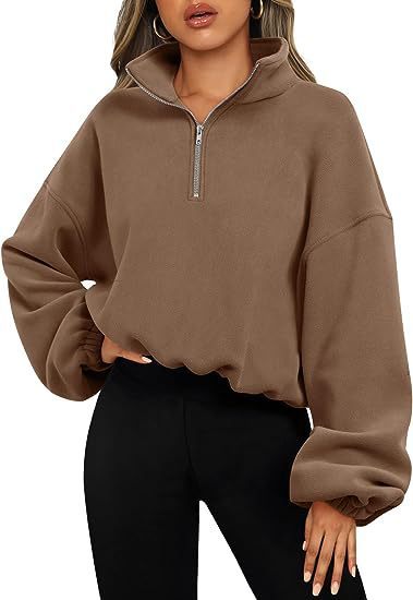 Women's Loose Pullover 1/4 Zip