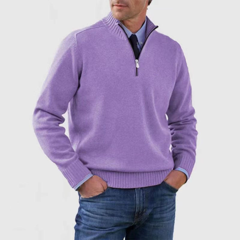 Men's 1/4 Stand Collar Zipper Sweater