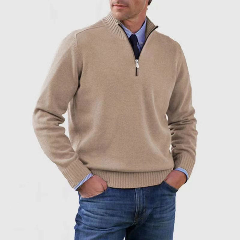 Men's 1/4 Stand Collar Zipper Sweater
