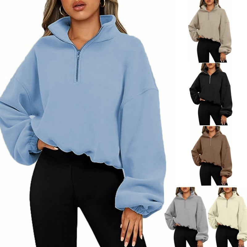 Women's Loose Pullover 1/4 Zip