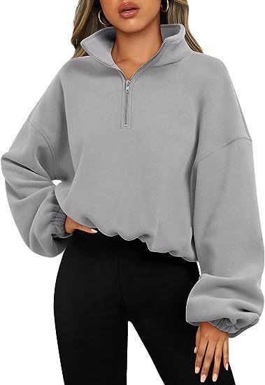 Women's Loose Pullover 1/4 Zip