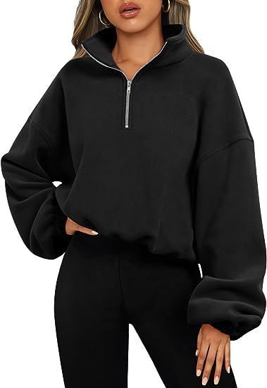 Women's Loose Pullover 1/4 Zip