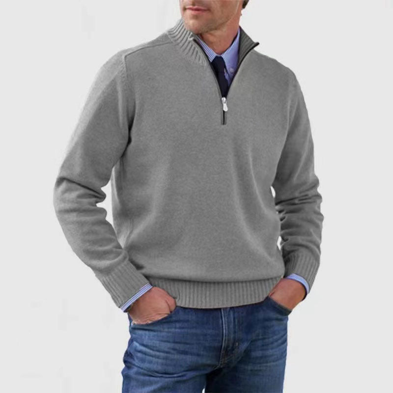 Men's 1/4 Stand Collar Zipper Sweater